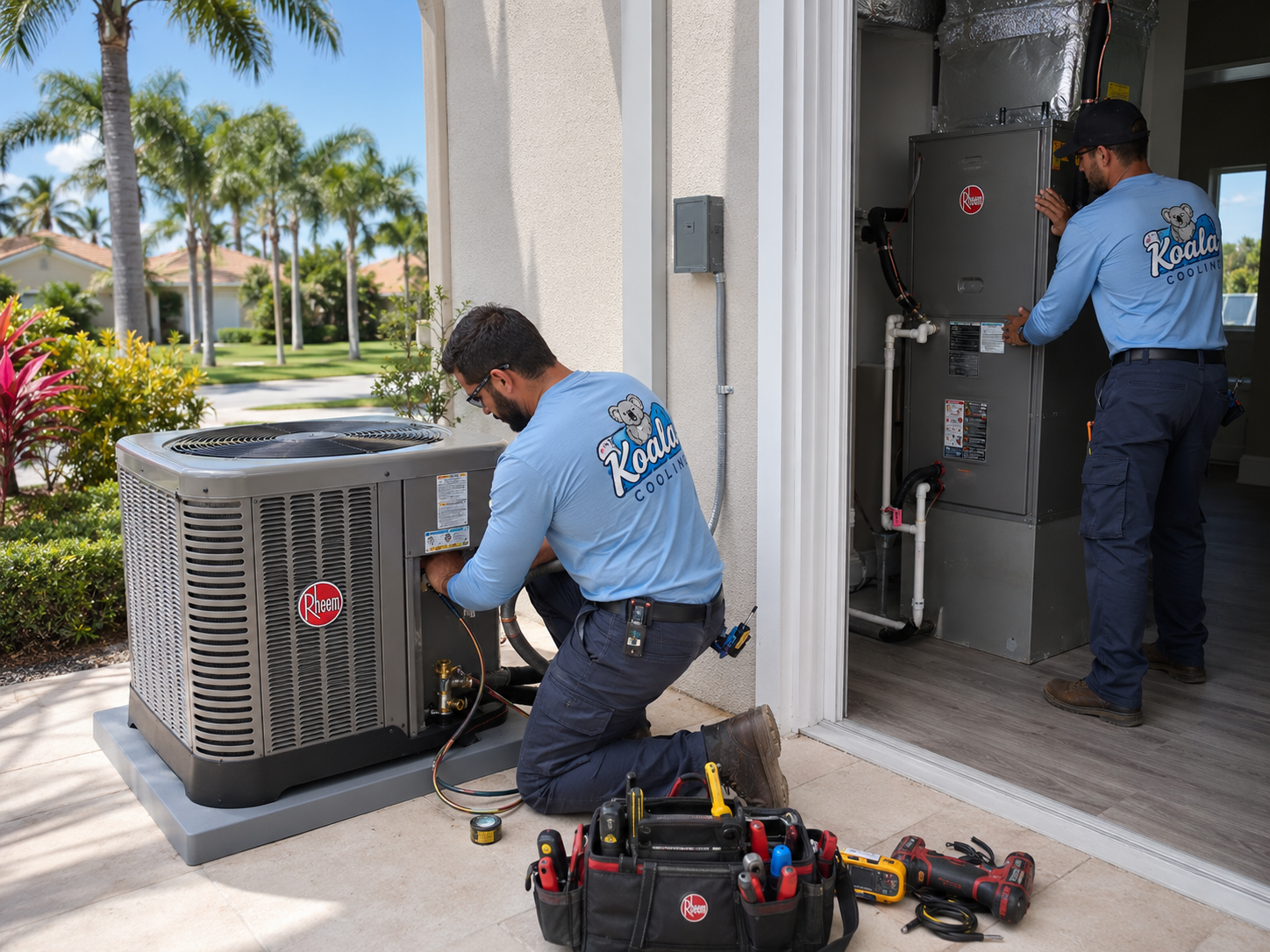 Satisfied homeowner enjoying efficient cooling in their South Florida home