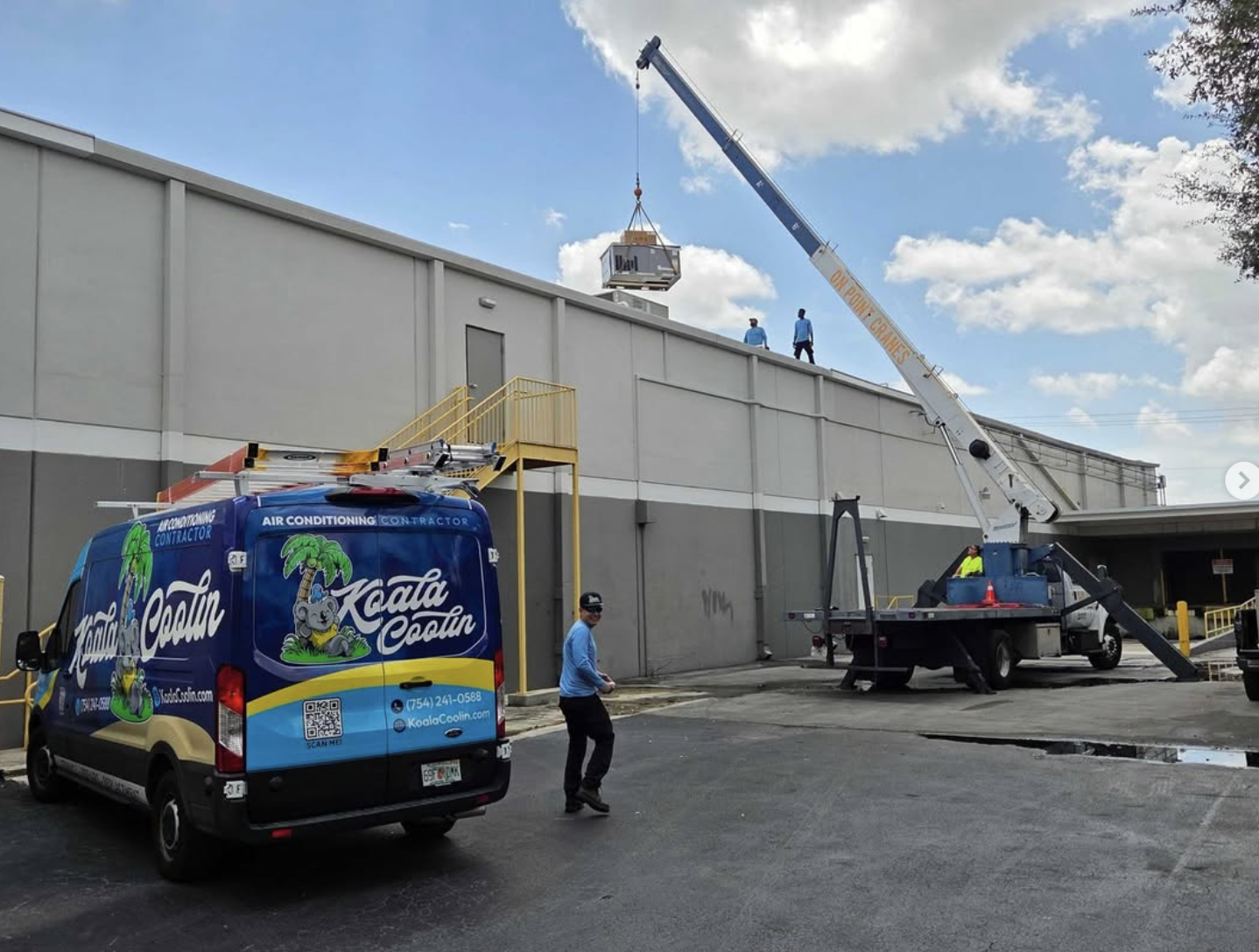 Commercial HVAC installation in a Fort Lauderdale office building